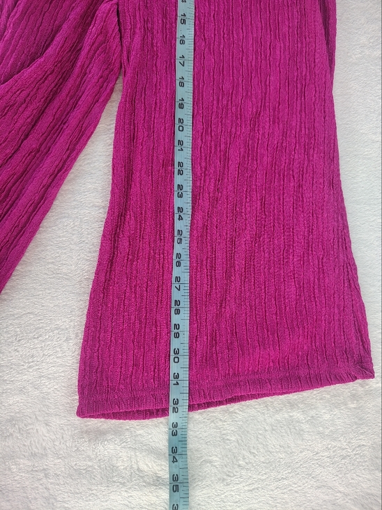 Rene Ricci Crinkle Drawstring Pants in Fuchsia Pink - Picture 6 of 11